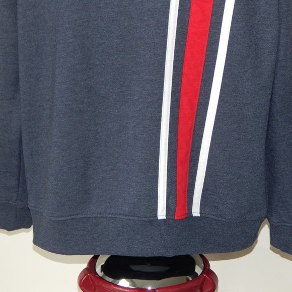 NWT Ben Sherman Original Logo Striped Pullover Fleece Sweatshirt Navy Heather XL - Picture 5 of 7